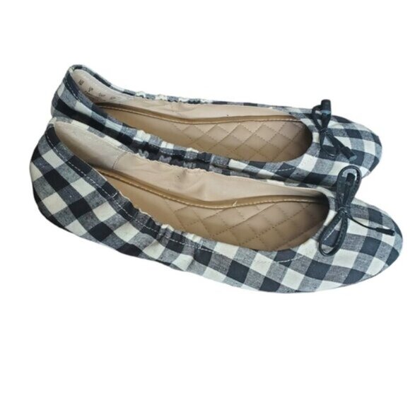 J. Mcglauhlin Black and White Gingham Mercer Flats Size 7 - Picture 2 of 8